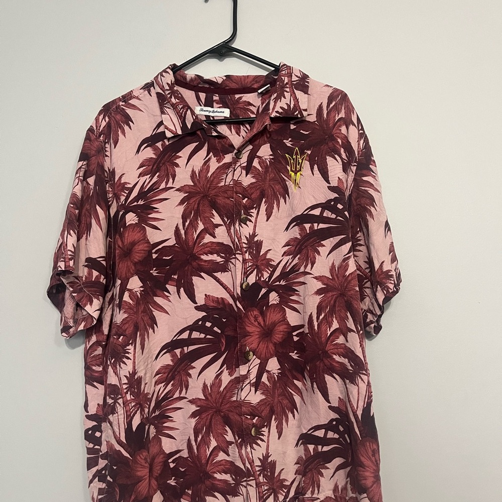 Tommy Bahama Pink and Red Tropical Shirt